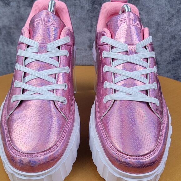 Fila Sandblast Low Iridescent Snake Platform Women's Sz 10 Pink Fashion Sneakers - Picture 10 of 16